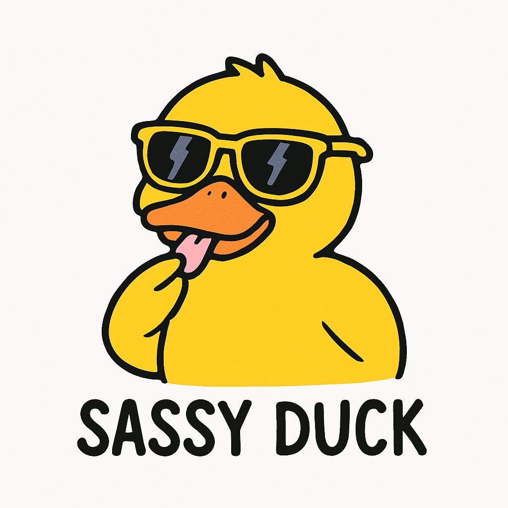 Sassy Cartoon Duck Illustration with Sunglasses Sticker