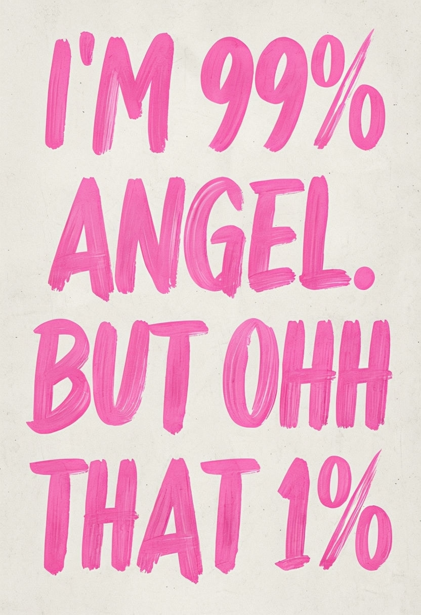 I'm 99% Angel Motivational Typography Art T-shirt