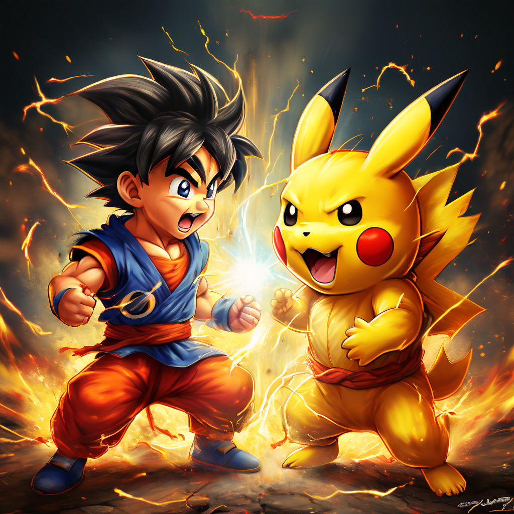 Goku vs pikachu by Tiago Cruañes Gullo Salibe - Playground