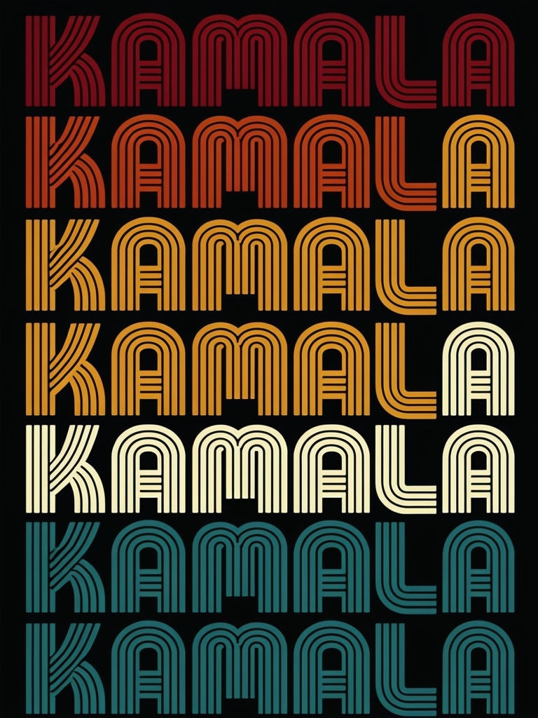 Stylized KAMALA Typography Graphic Design Poster