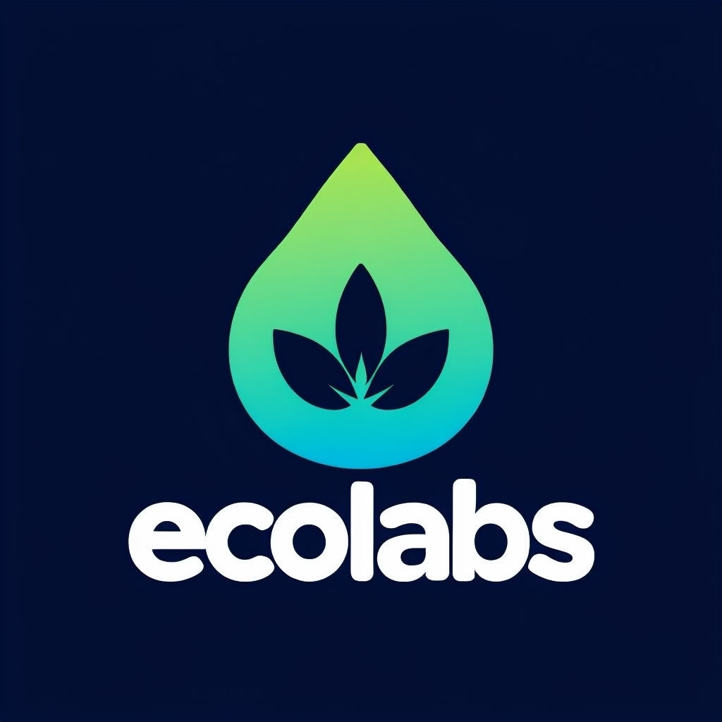 Modern Minimalist Ecolabs Logo with Droplet and Leaf Design