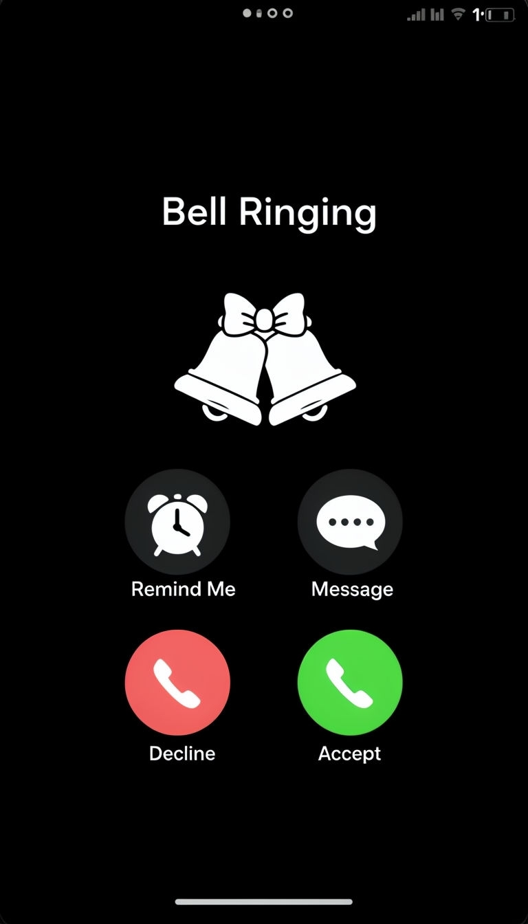 Elegant Minimalist Wedding Bell Phone Interface Wallpaper