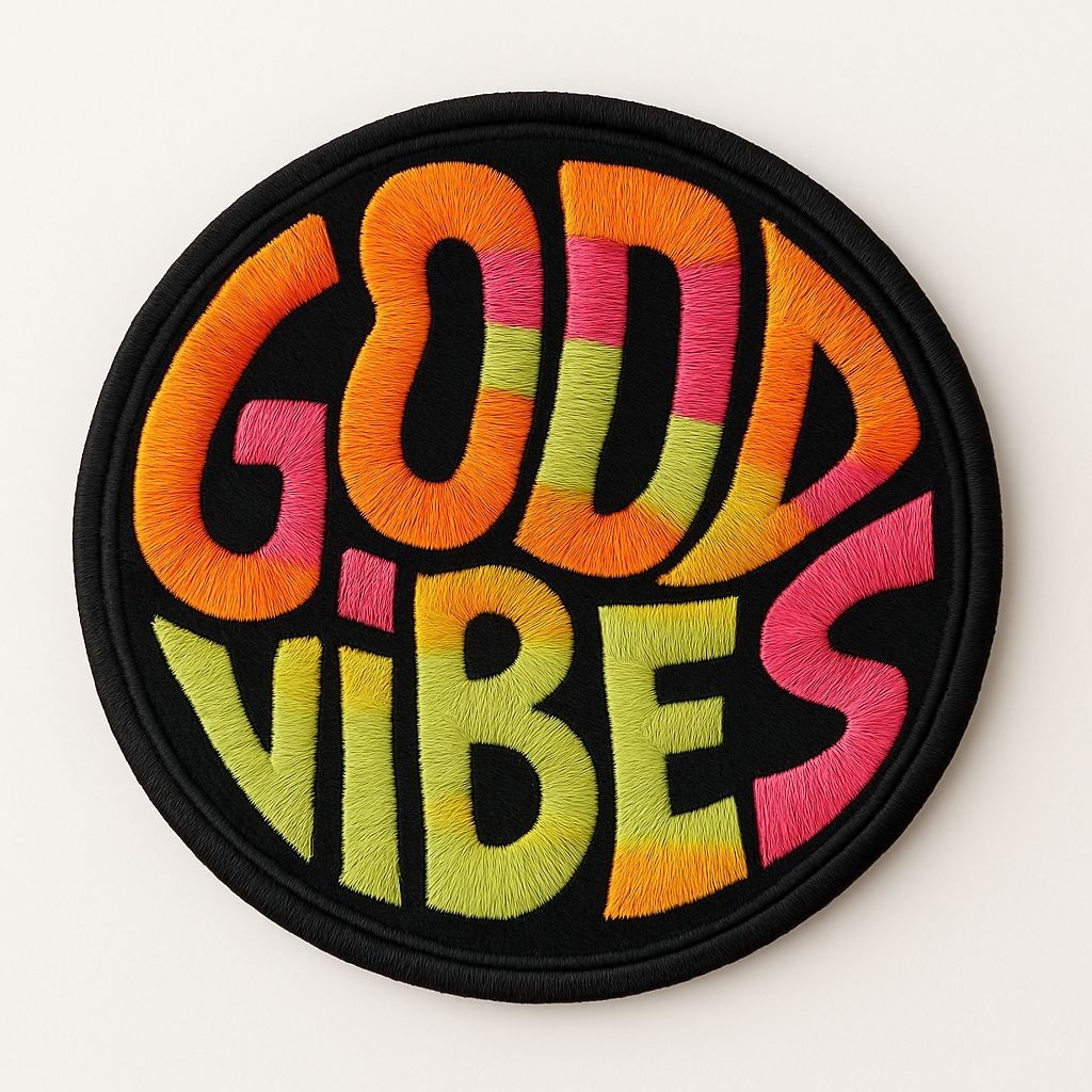 Colorful Godd Vibes Embroidered Patch for Hats