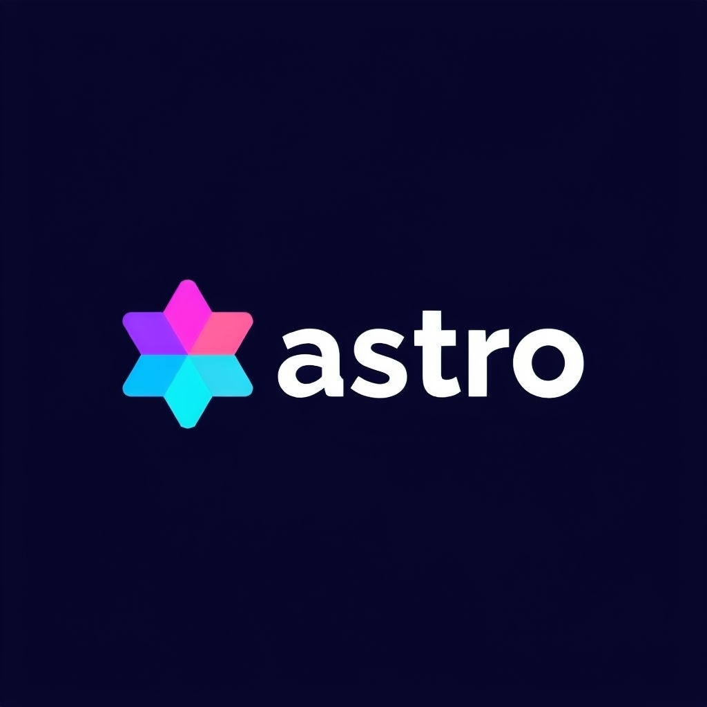 Modern Minimalist Astro Logo with Colorful Geometric Star