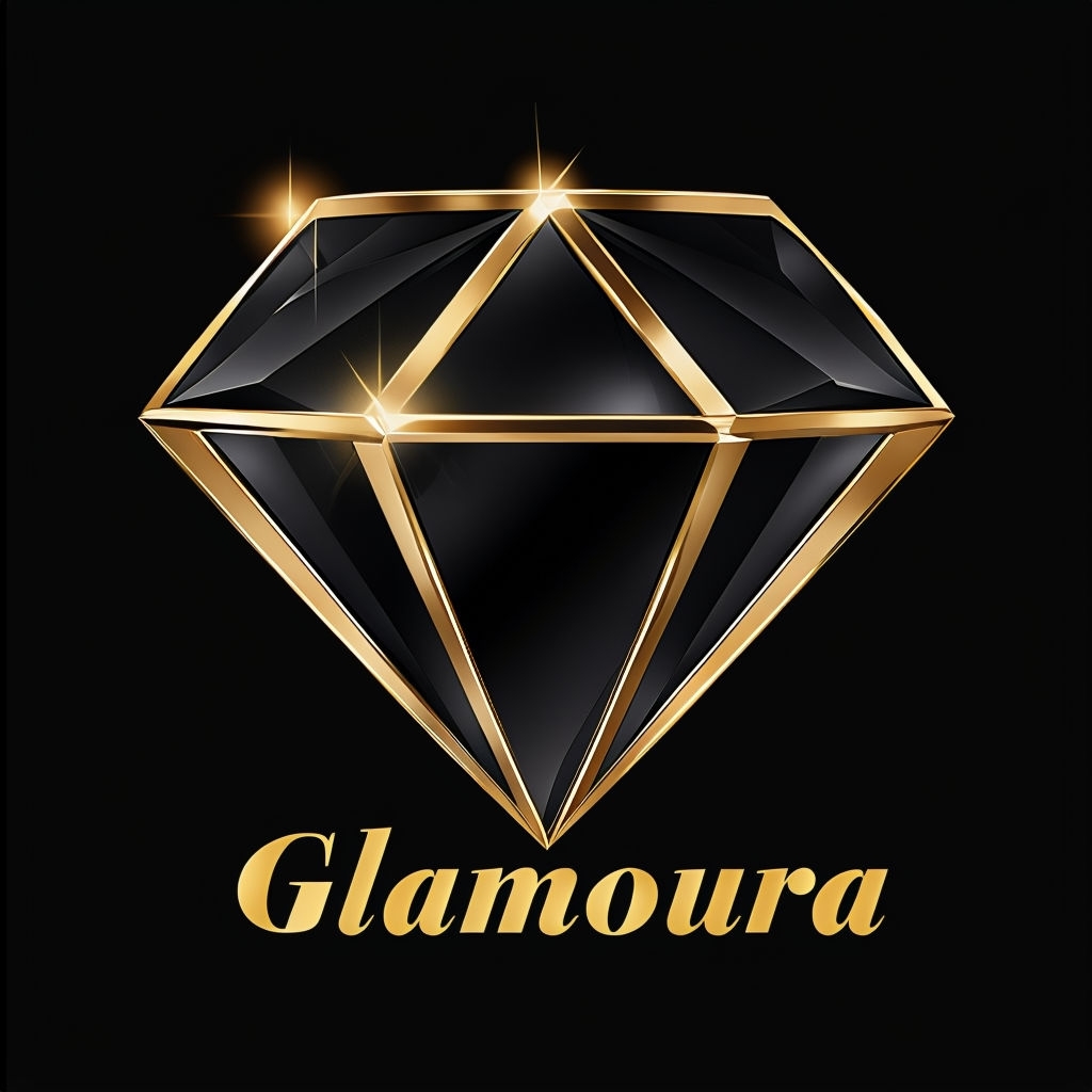 Luxurious Glamoura Gold and Black Diamond Logo