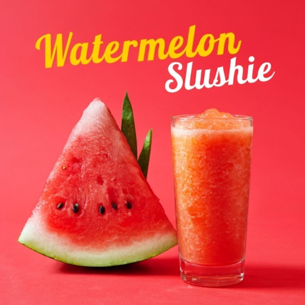 Vibrant Watermelon Slushie and Fresh Fruit Photography Social Media Post