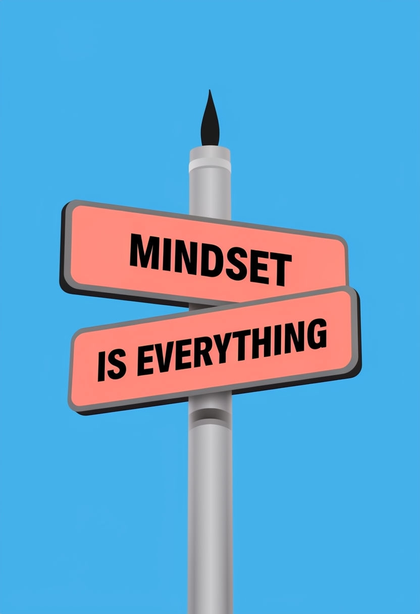 Motivational Street Sign Design with Mindset Message Poster