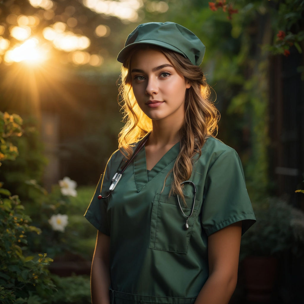 beautiful young girl in a sexy nurse costume