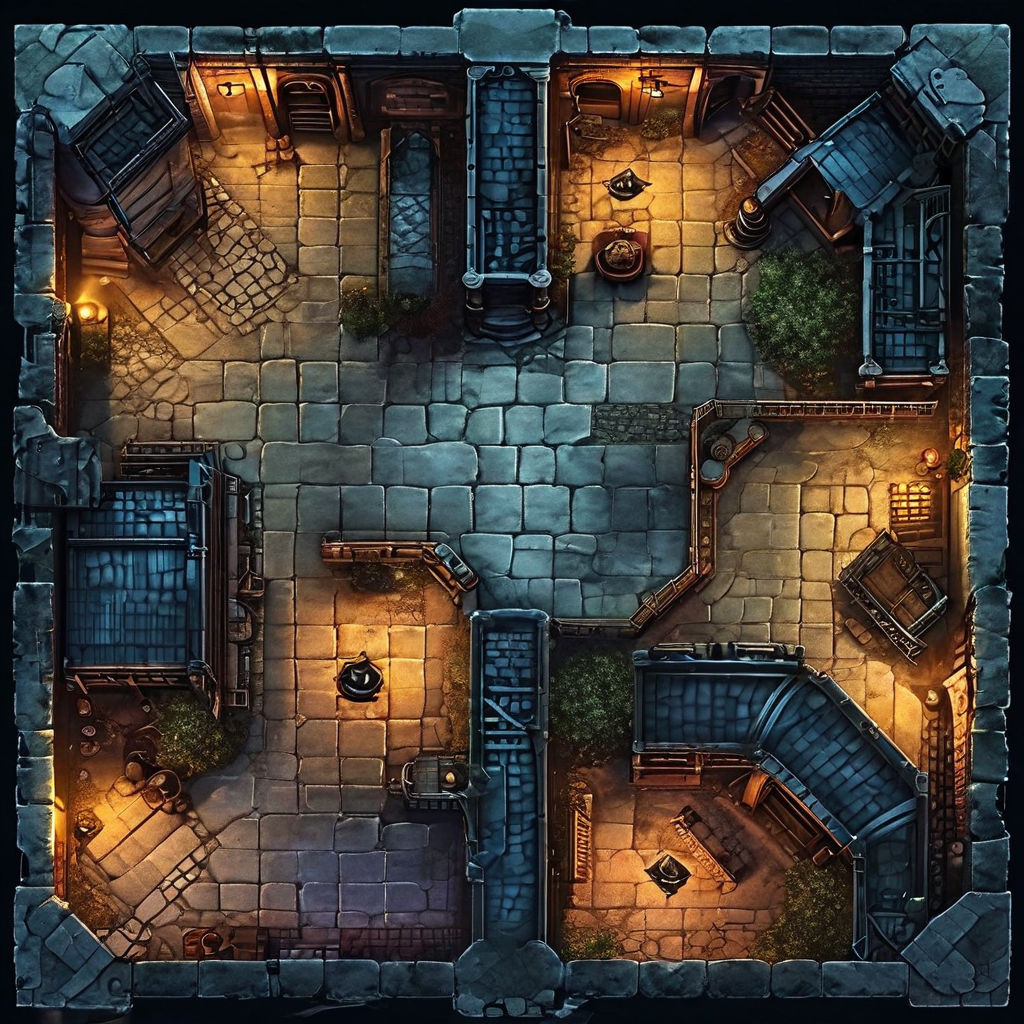 Top-down tabletop battlemap by Rafael Leal - Playground