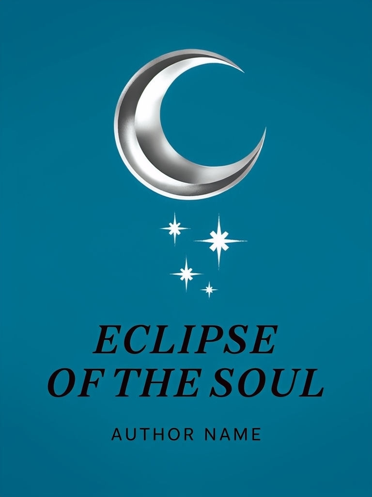 Elegant Teal Blue Crescent Moon EBook Cover Design