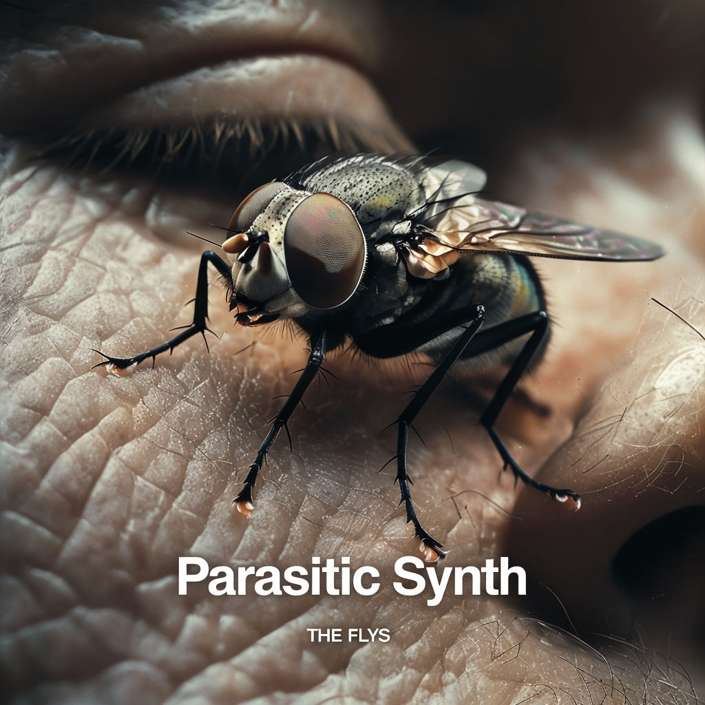 Hyperrealistic Macro Art of Housefly on Human Cheek Cover Artwork for Spotify Album Cover