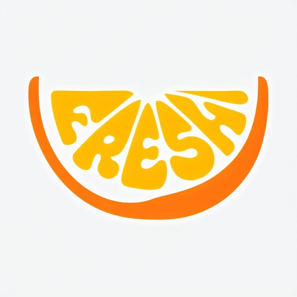 Stylized Orange Slice with Fresh Typography Minimalist Poster