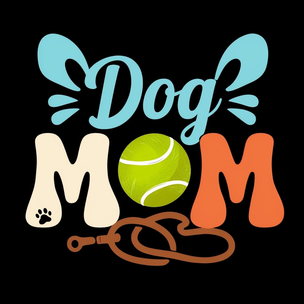 Playful Dog MOM Graphic Design T-Shirt for Proud Pet Moms