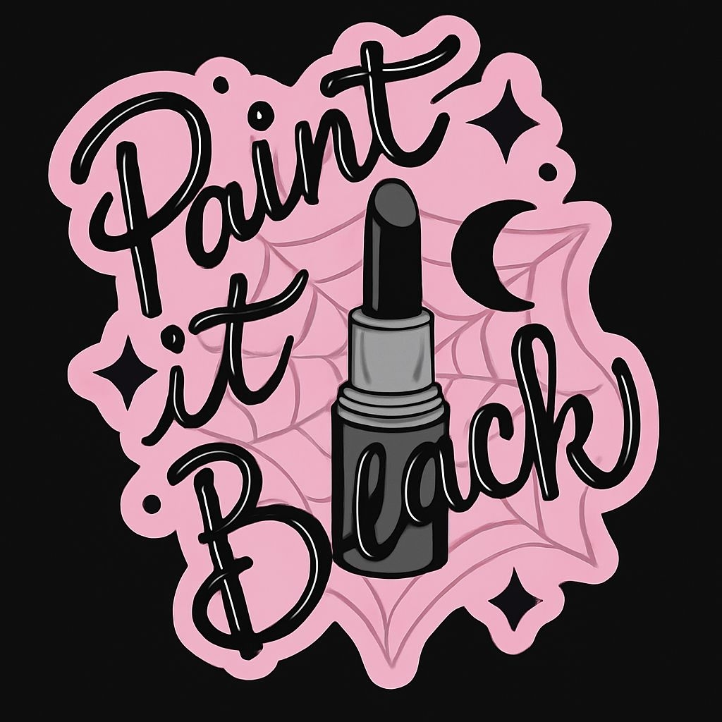 Bold Pink Lipstick Gothic Design T-Shirt