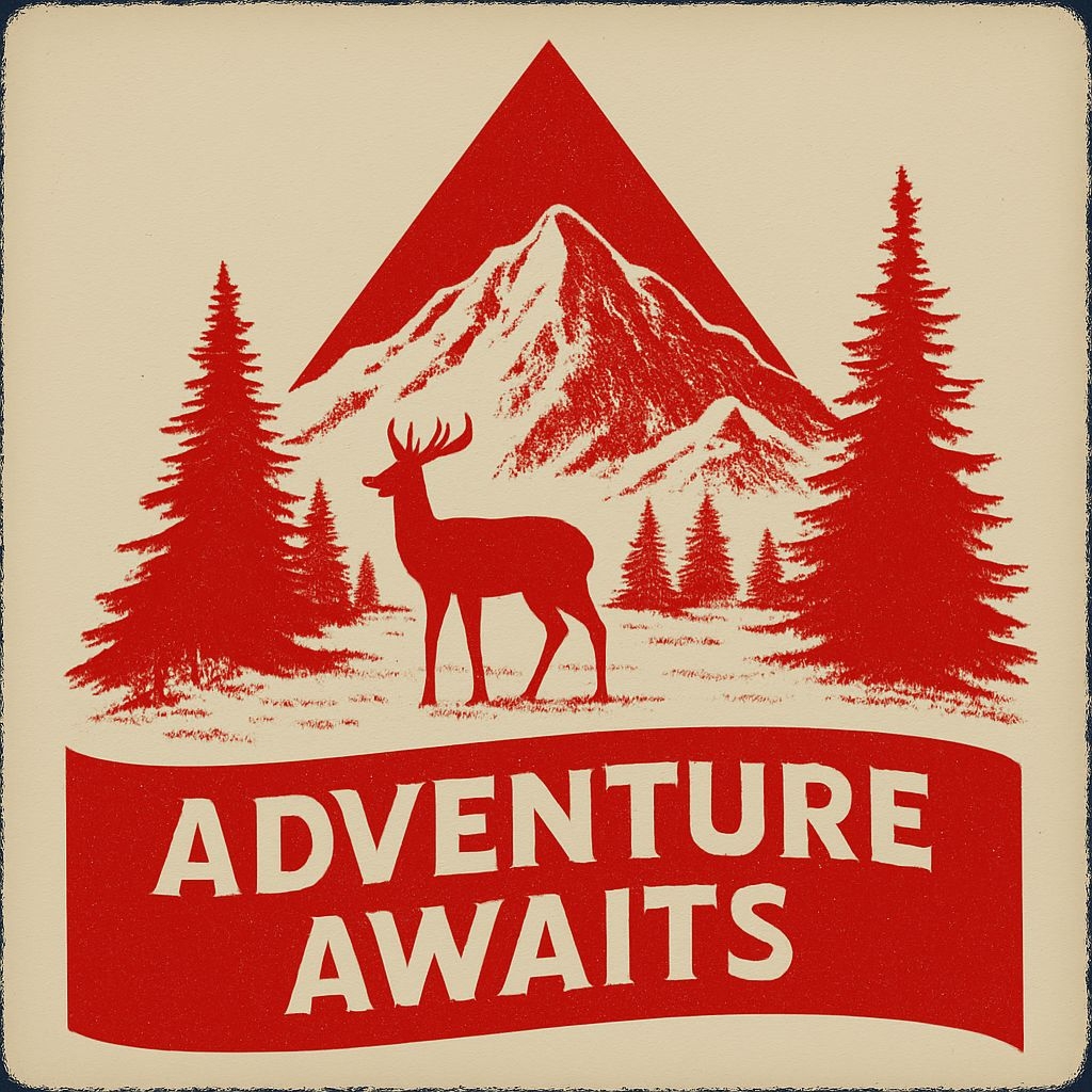 Vintage Adventure Awaits Deer Mountain Silhouette T-Shirt
