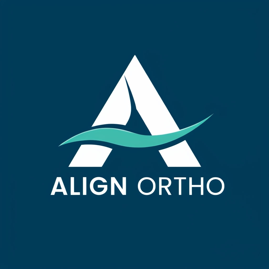 Modern Minimalist Alignment Logo Design for ALIGN ORTHO Logo