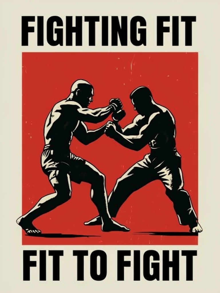 Bold Fighting Fit Propaganda Style Poster Design