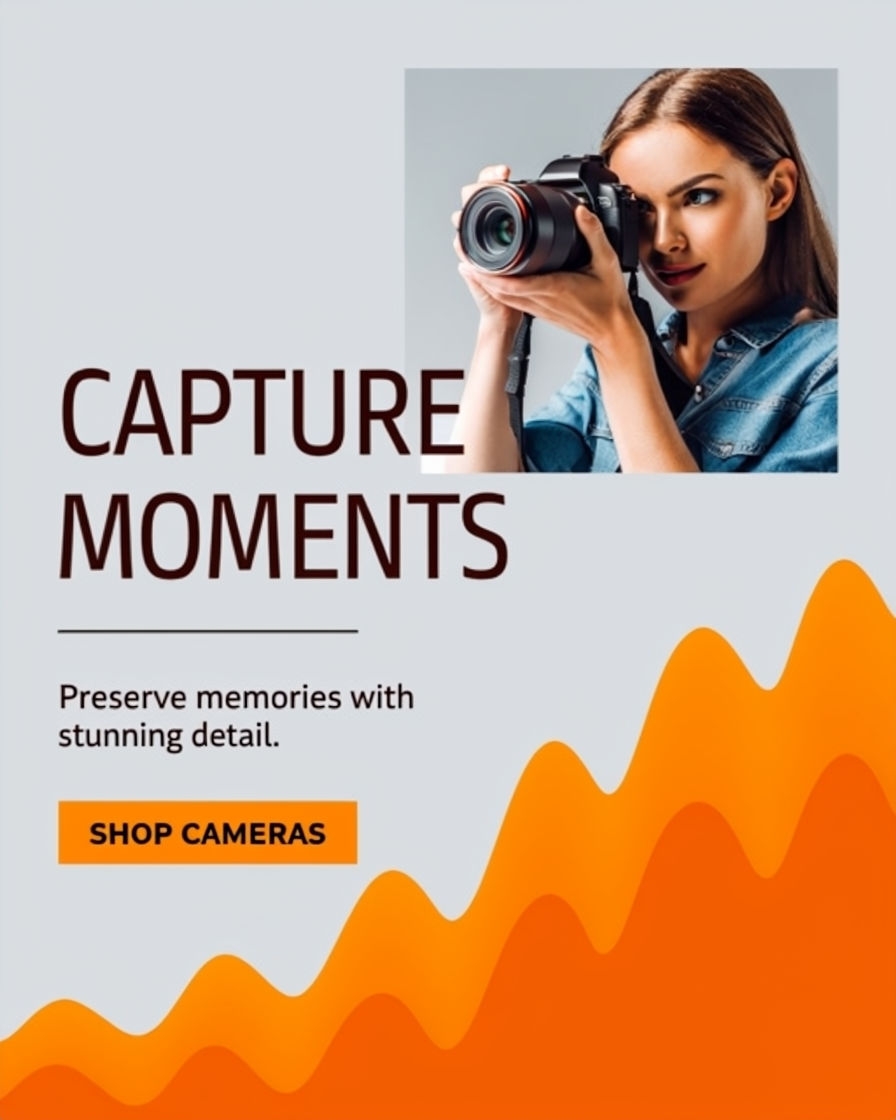 Capture Moments Photography Advertisement Design with Call to Action Ads