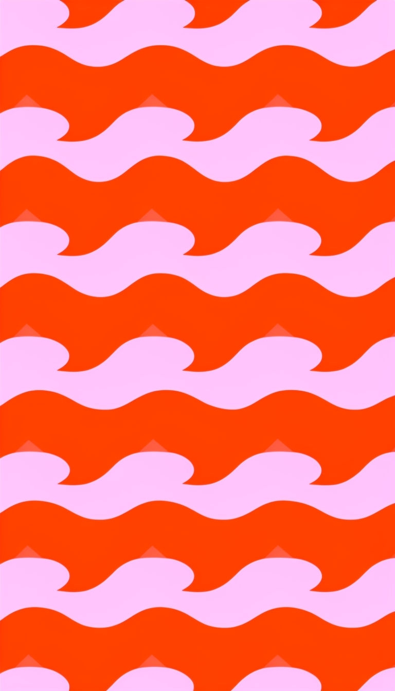 Vibrant Orange and Pink Geometric Wave Pattern Digital Art Social Media Post
