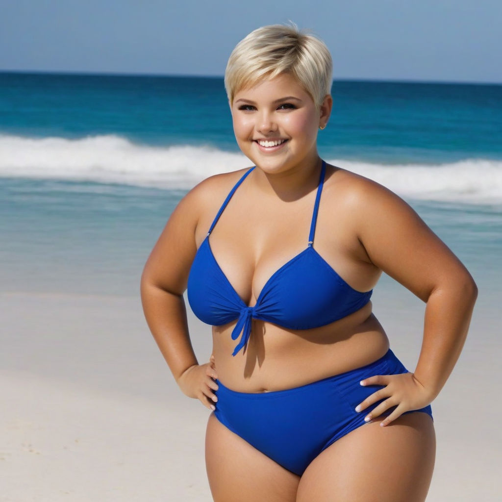 Obese women wearing swimsuit