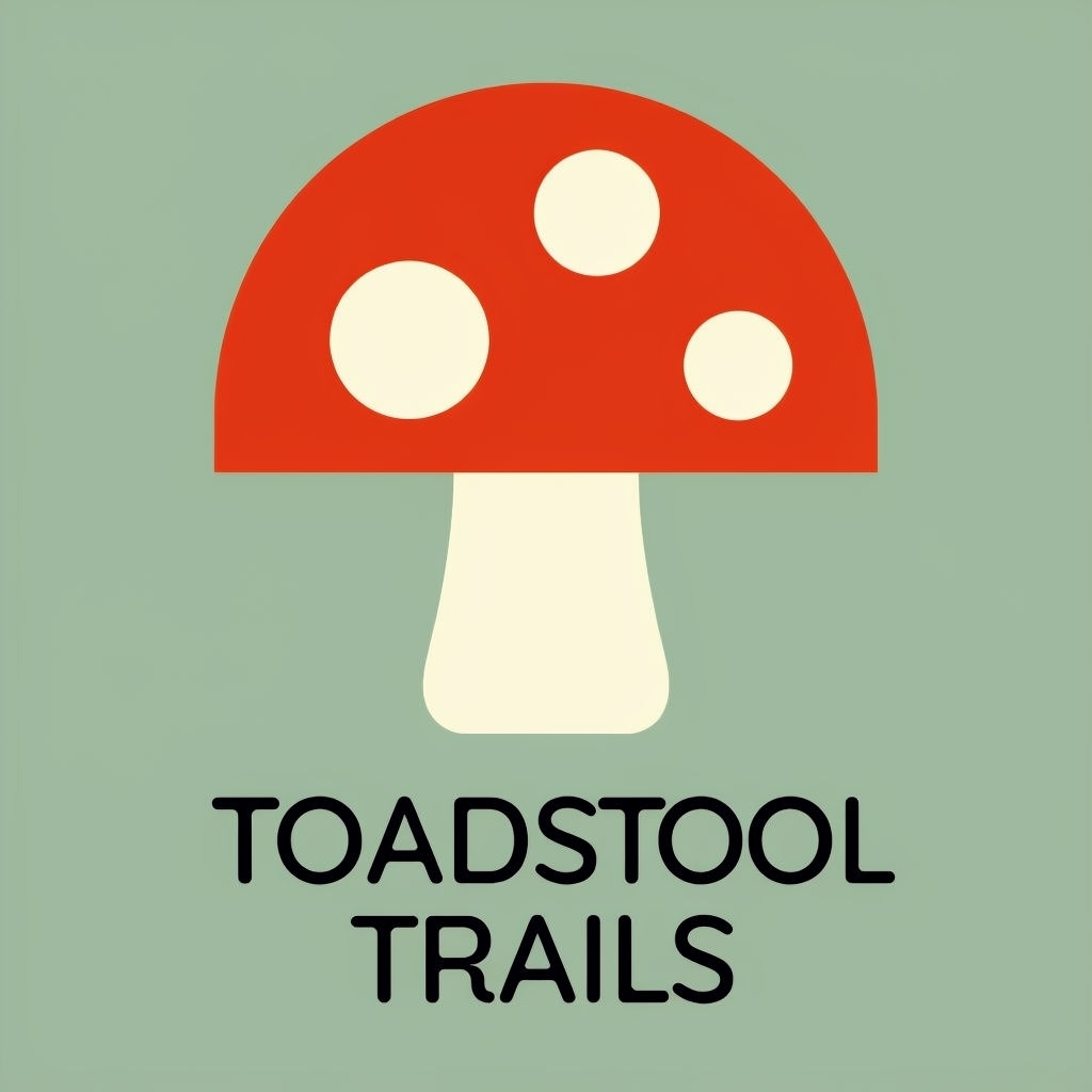 Whimsical Toadstool Trails Minimalist Logo Design for Kids' Nature Group