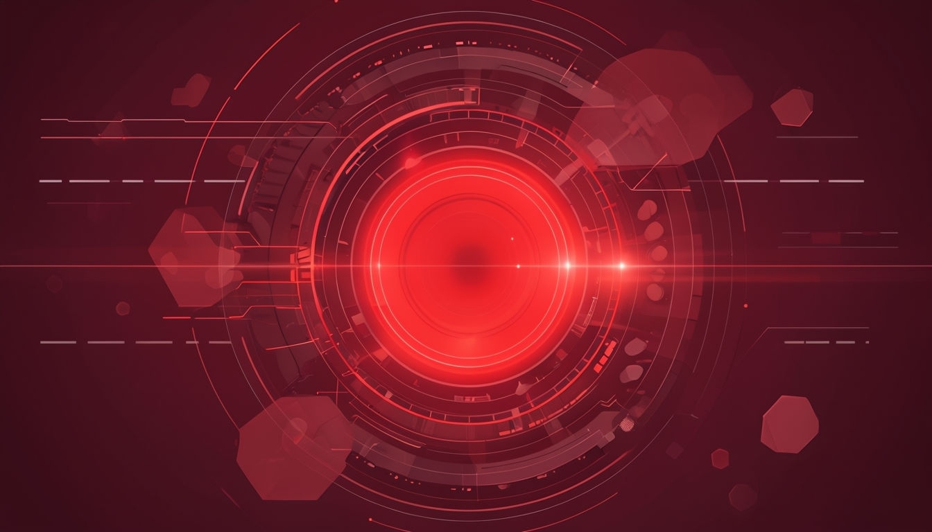 Futuristic Red Technological Interface Design for Virtual Backgrounds