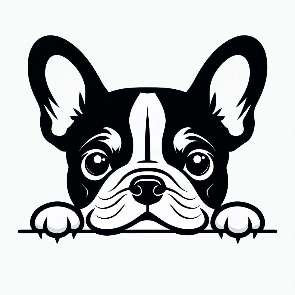 Cute Cartoon French Bulldog Face Illustration T-Shirt