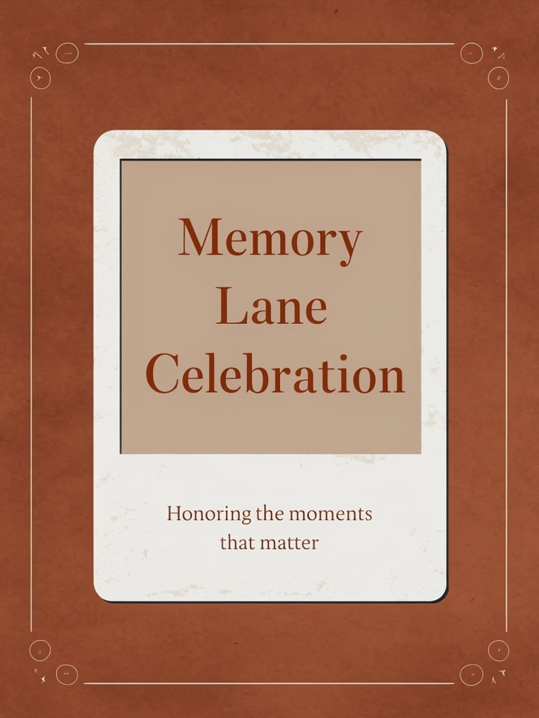 Elegant Vintage Memory Lane Celebration Sign Design Event Sign