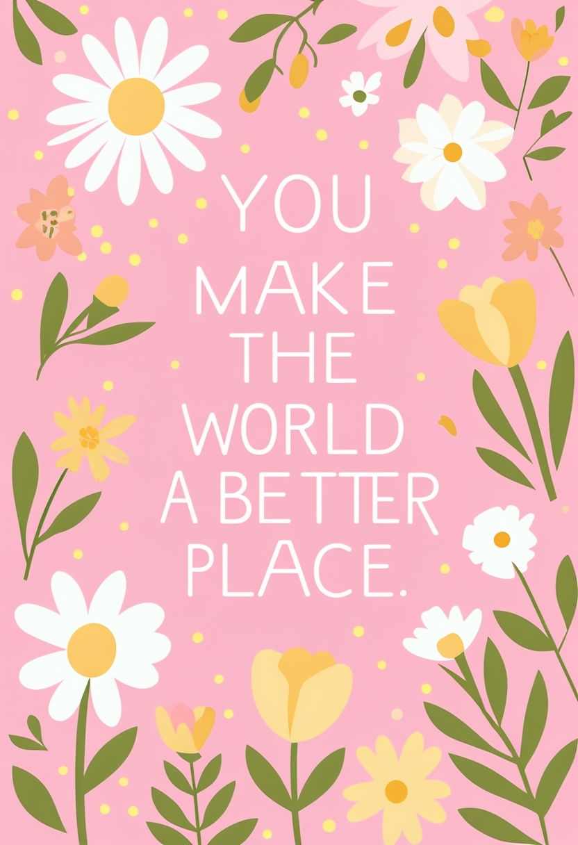 You Make the World a Better Place Motivational Poster Cards & Invites