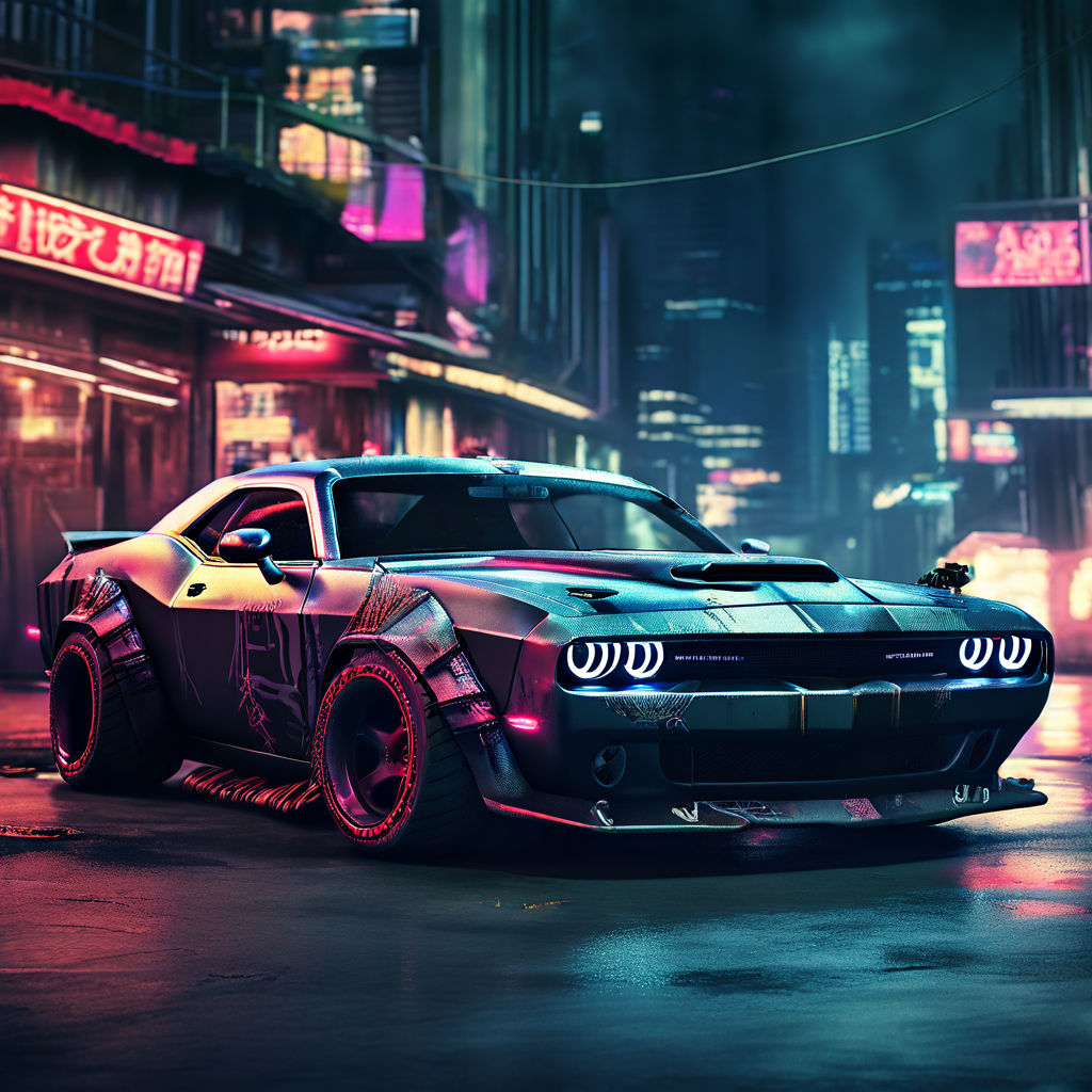 Dodge Challenger in Cyberpunk by Оленич Олень - Playground