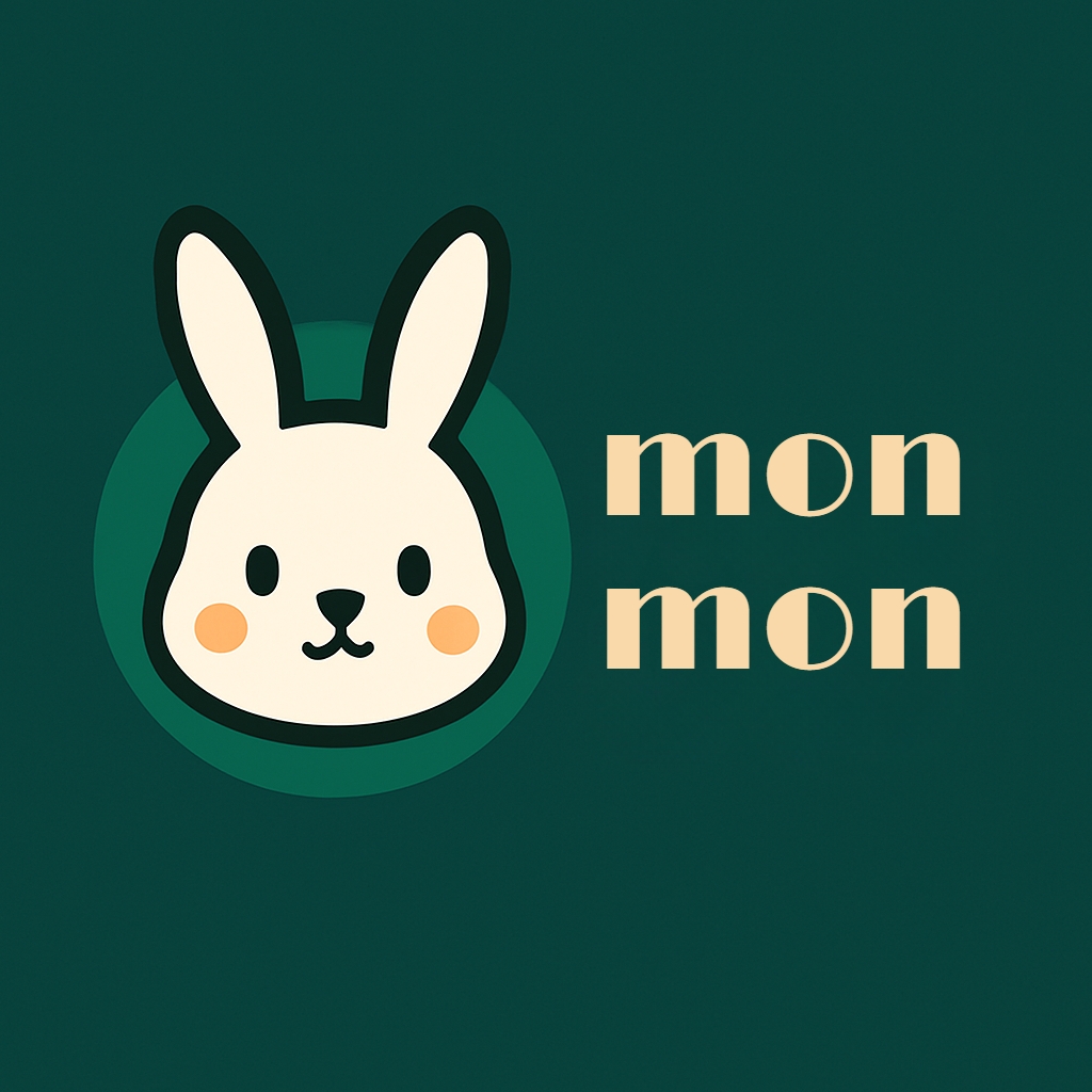 Cute Cartoon Bunny Face with Cheerful Text Logo