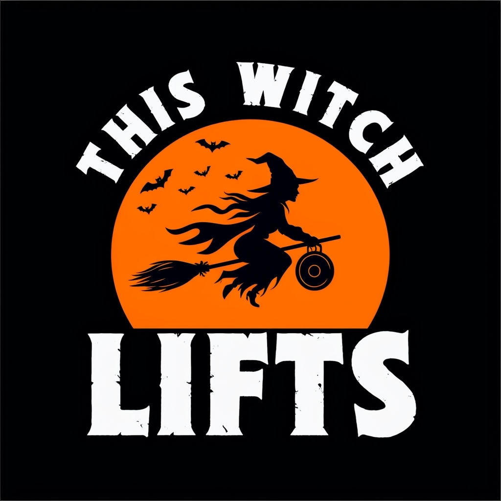 This Witch Lifts Halloween Design Featuring Bold Flying Witch T-Shirt