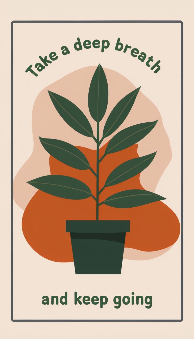 Motivational Modern Minimalist Plant Illustration Poster
