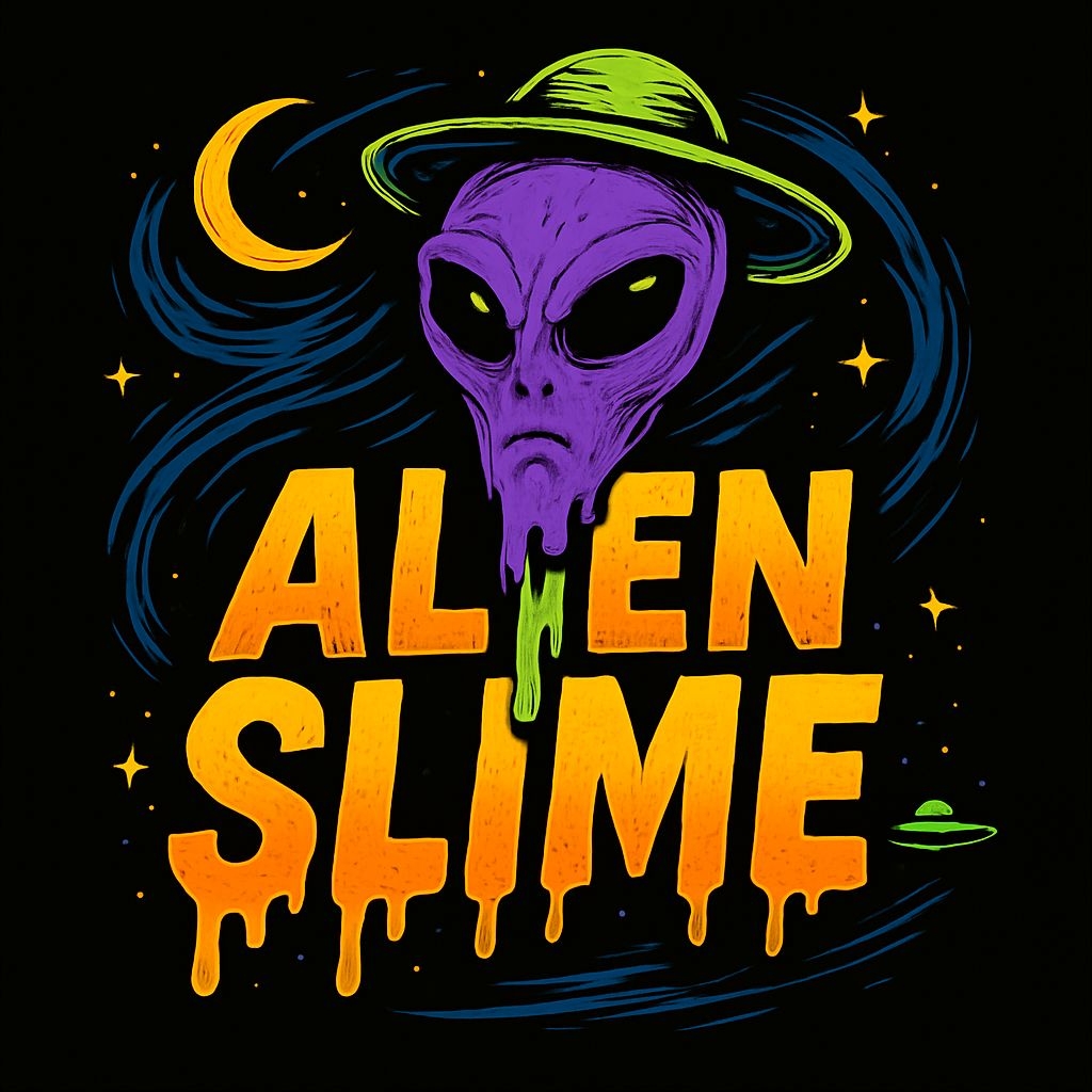 Vibrant Alien Slime Illustration with Cosmic Elements T-Shirt