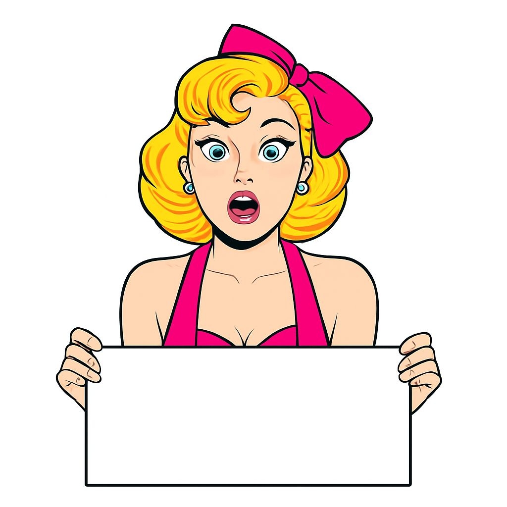 Surprised Woman in Vintage Comic Style Illustration Sticker