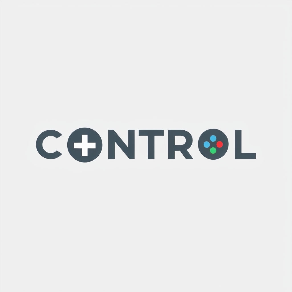 Modern Minimalist CONTROL Logo with Game Controller Icon