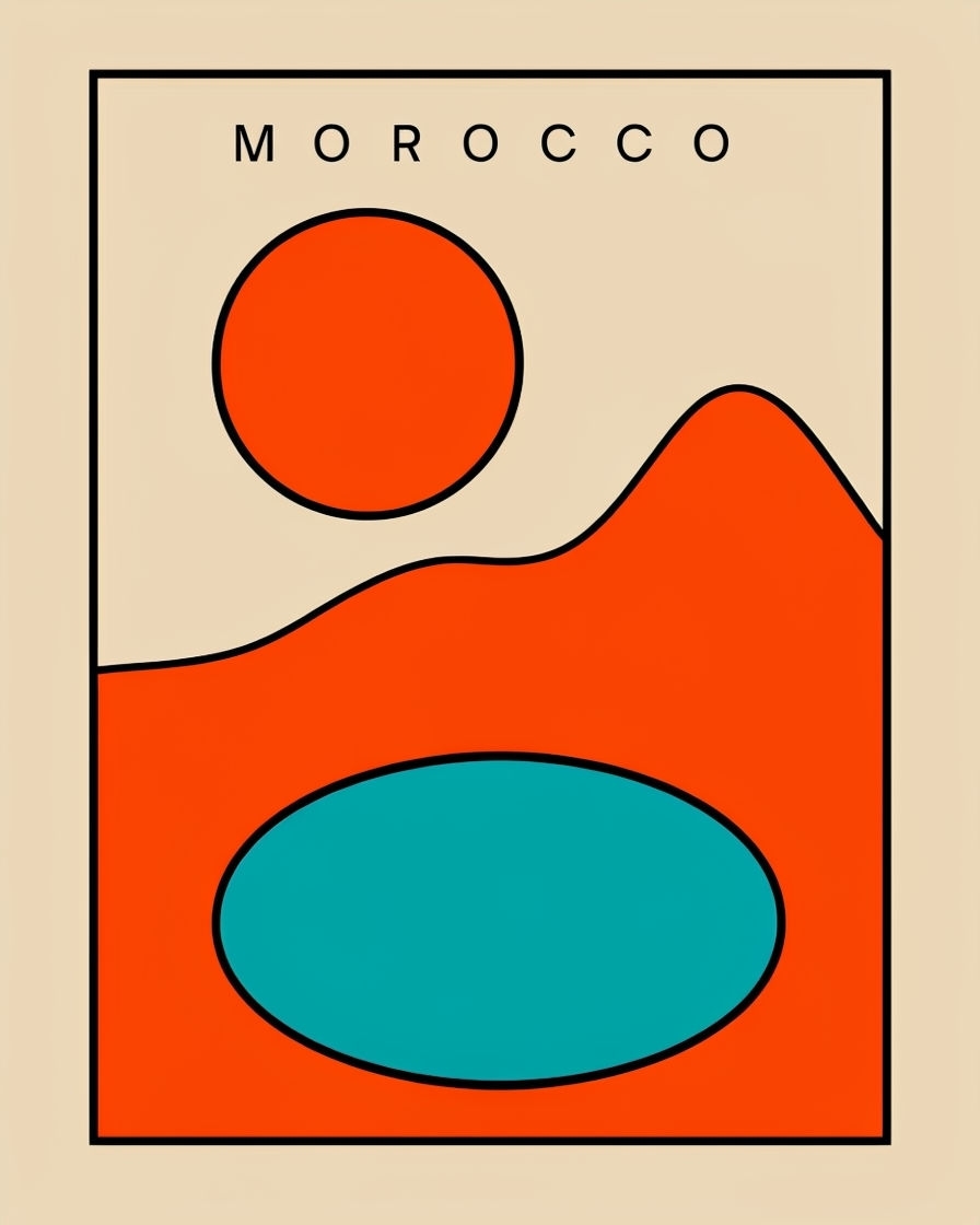 Minimalist Abstract Design with Bold Colors and Shapes Poster