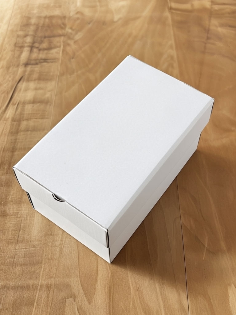 Elegant White Shoe Box Product Photography Mockup