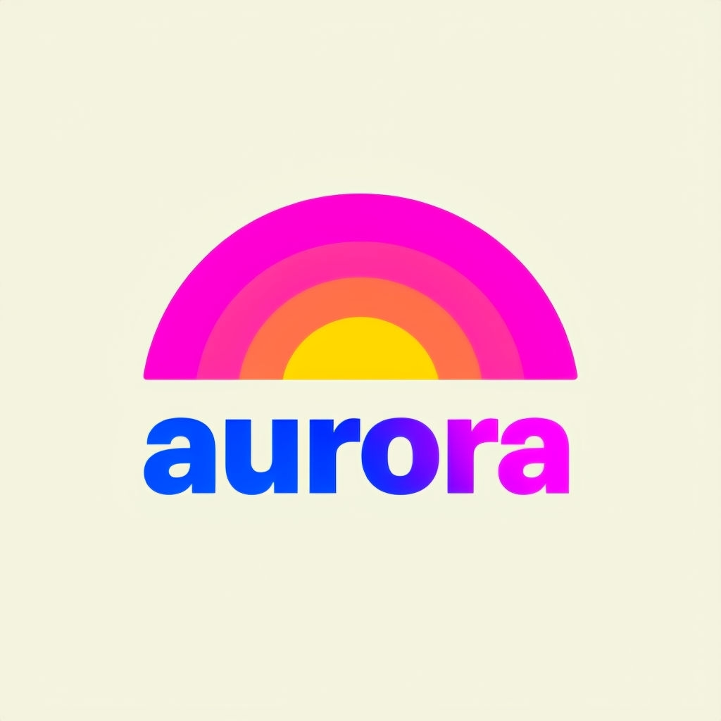 Vibrant Aurora Logo Design with Gradient Colors T-shirt