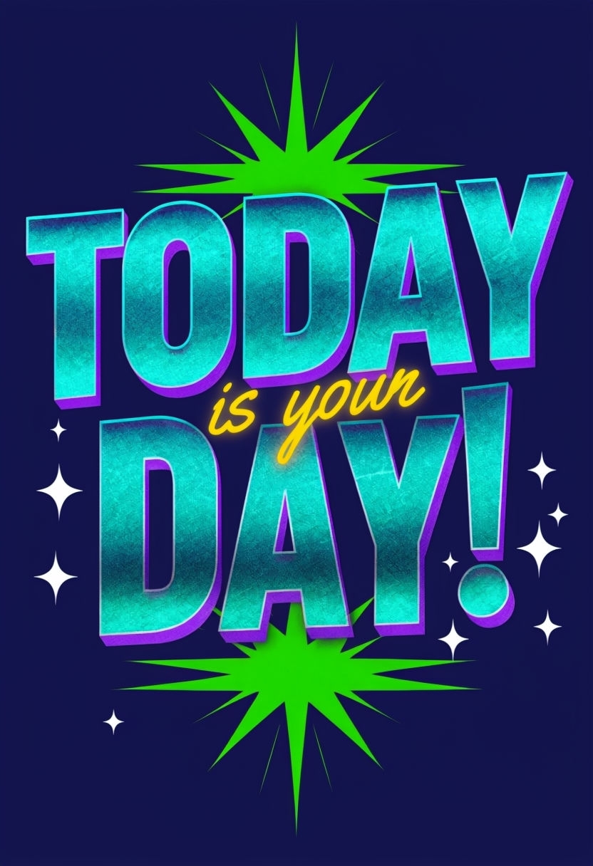 Motivational Typography Today is Your Day Graphic Design Poster