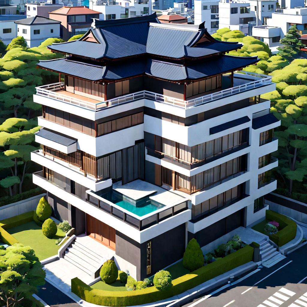 A striking 3D render of a modern Yakuza mansion in Japan by Vadim Mur ...