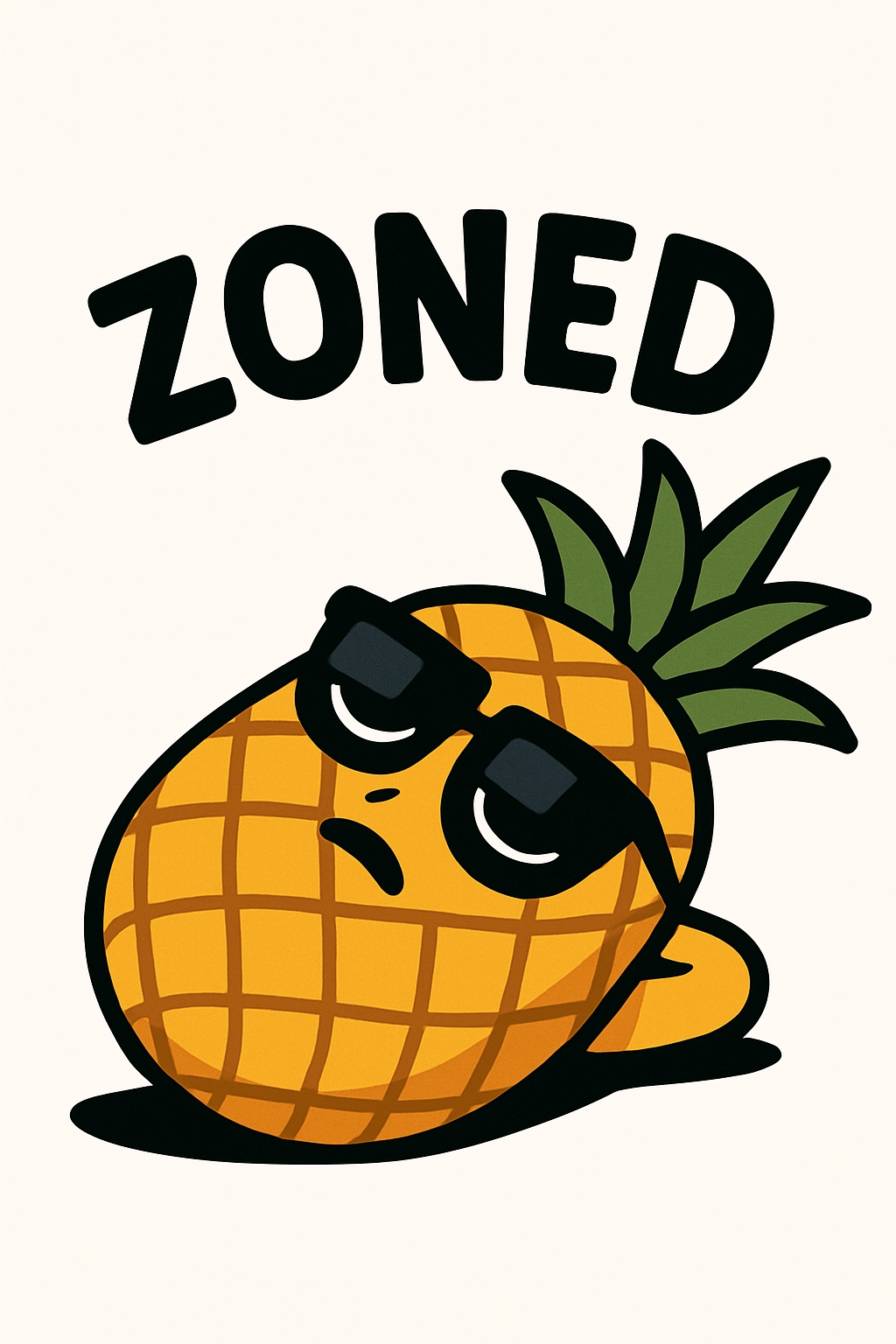 Cool Relaxed Pineapple Character with Sunglasses T-Shirt
