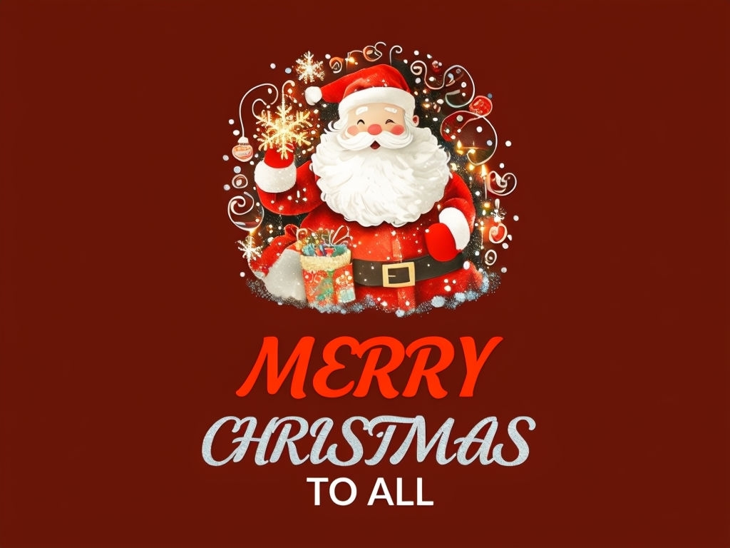 Jolly Santa Claus Festive Illustration for Merry Christmas Poster