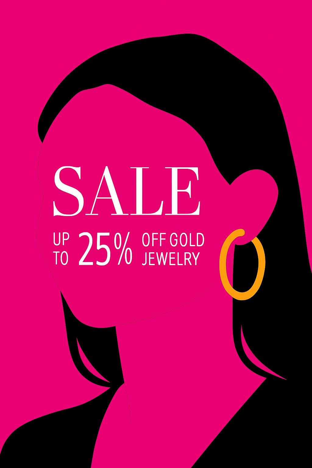 Bold Minimalist Jewelry Sale Flyer with Silhouette Design