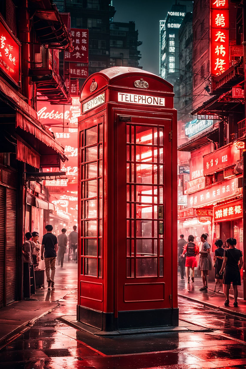 unusual red telephone box