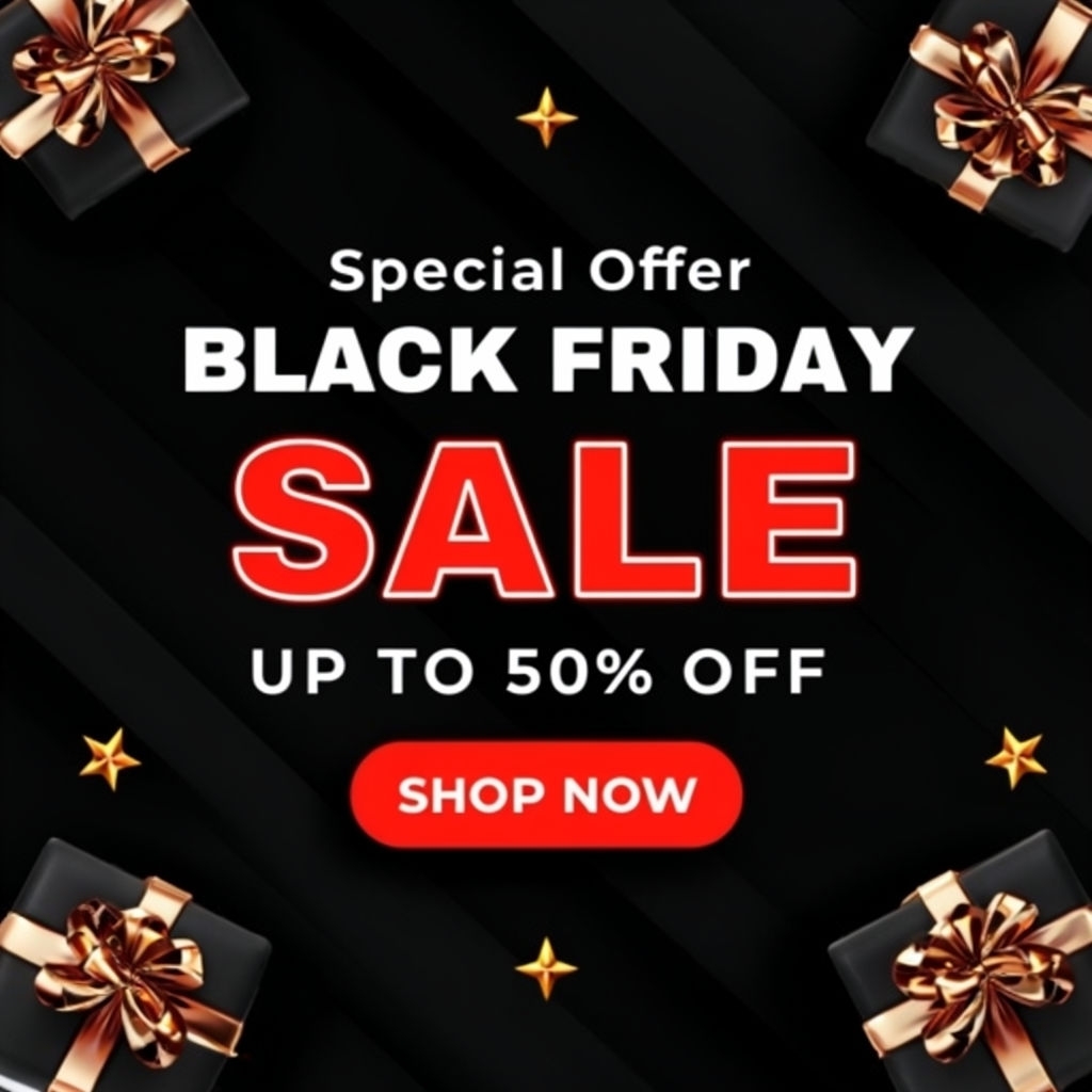 Elegant Black Friday Sale Promotional Banner Design Social Media Post