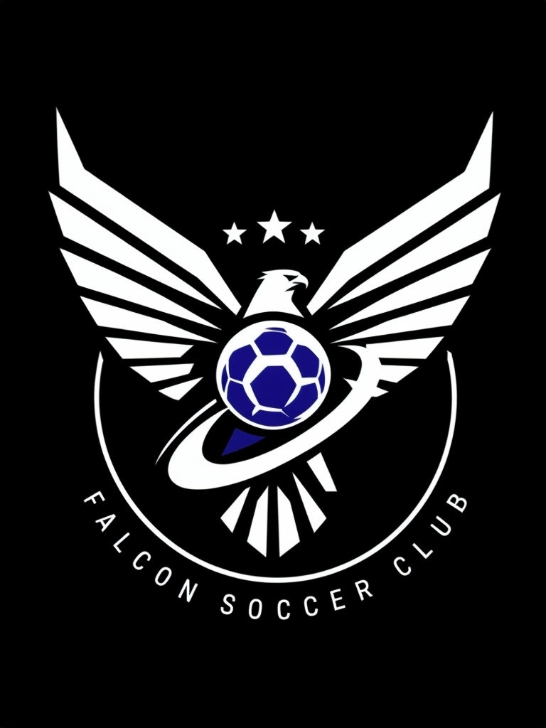 Dynamic Falcon Soccer Club Logo Design T-Shirt