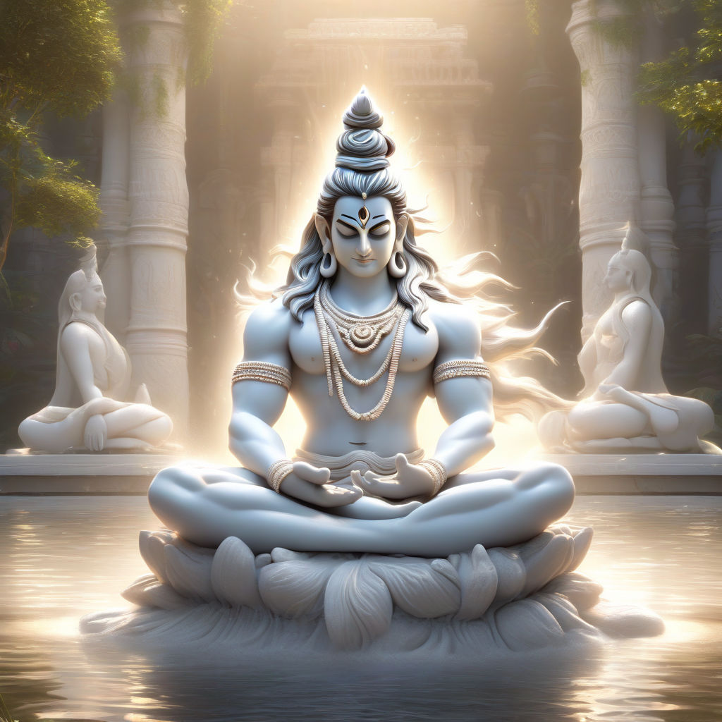 Muscular white sculpture of Lord Shiva seated in meditation ... by ADAM ...