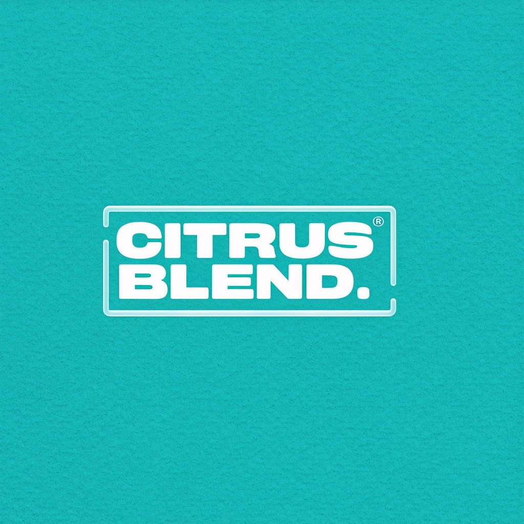 Minimalist Citrus Blend Logo Design with Glass-Like Effect Logo
