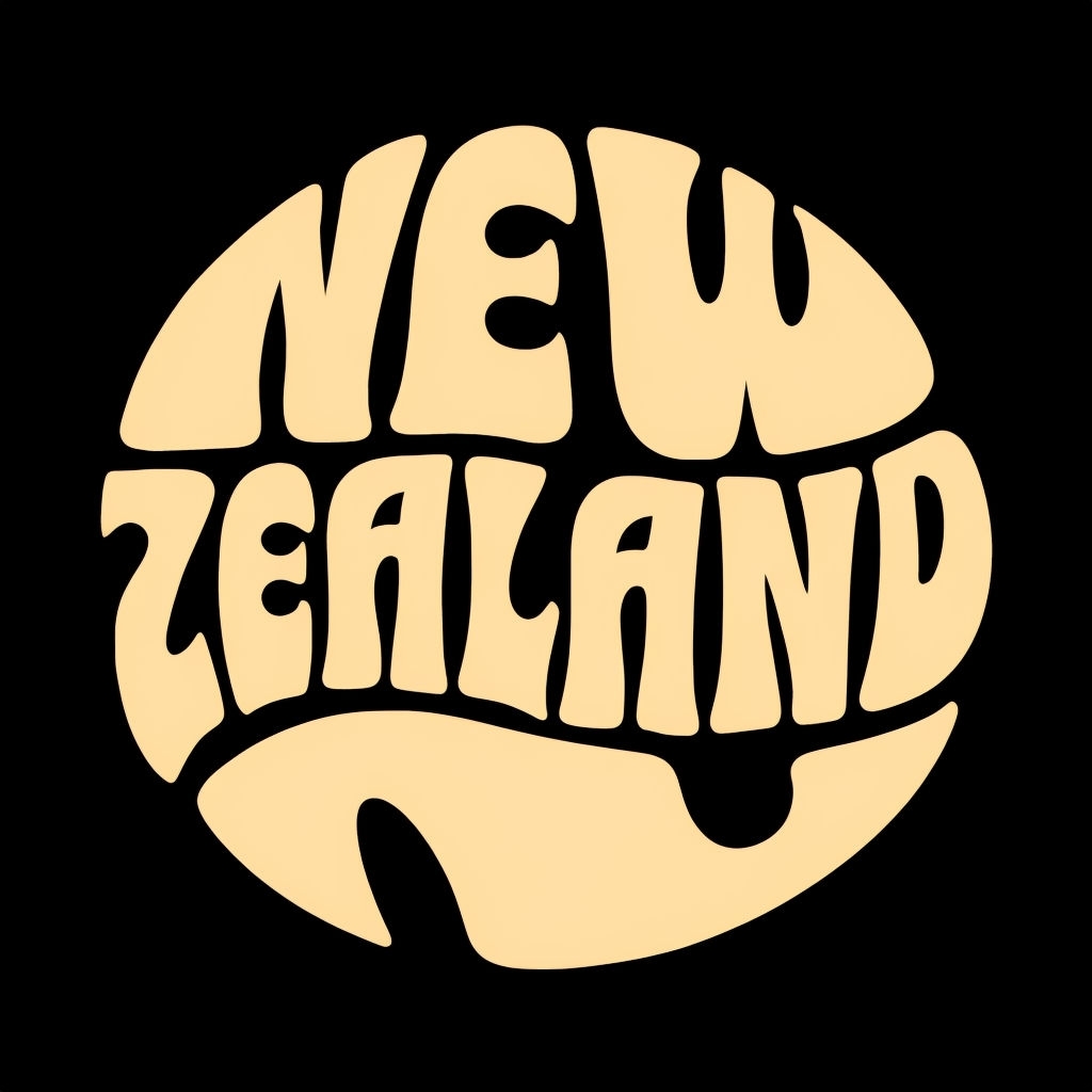 Retro-Inspired New Zealand Graphic Design T-Shirt